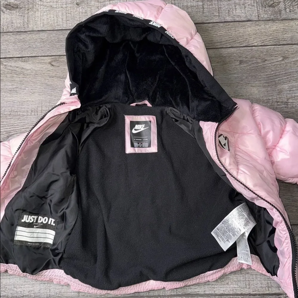Nike Light Pink Puffer Hooded Jacket